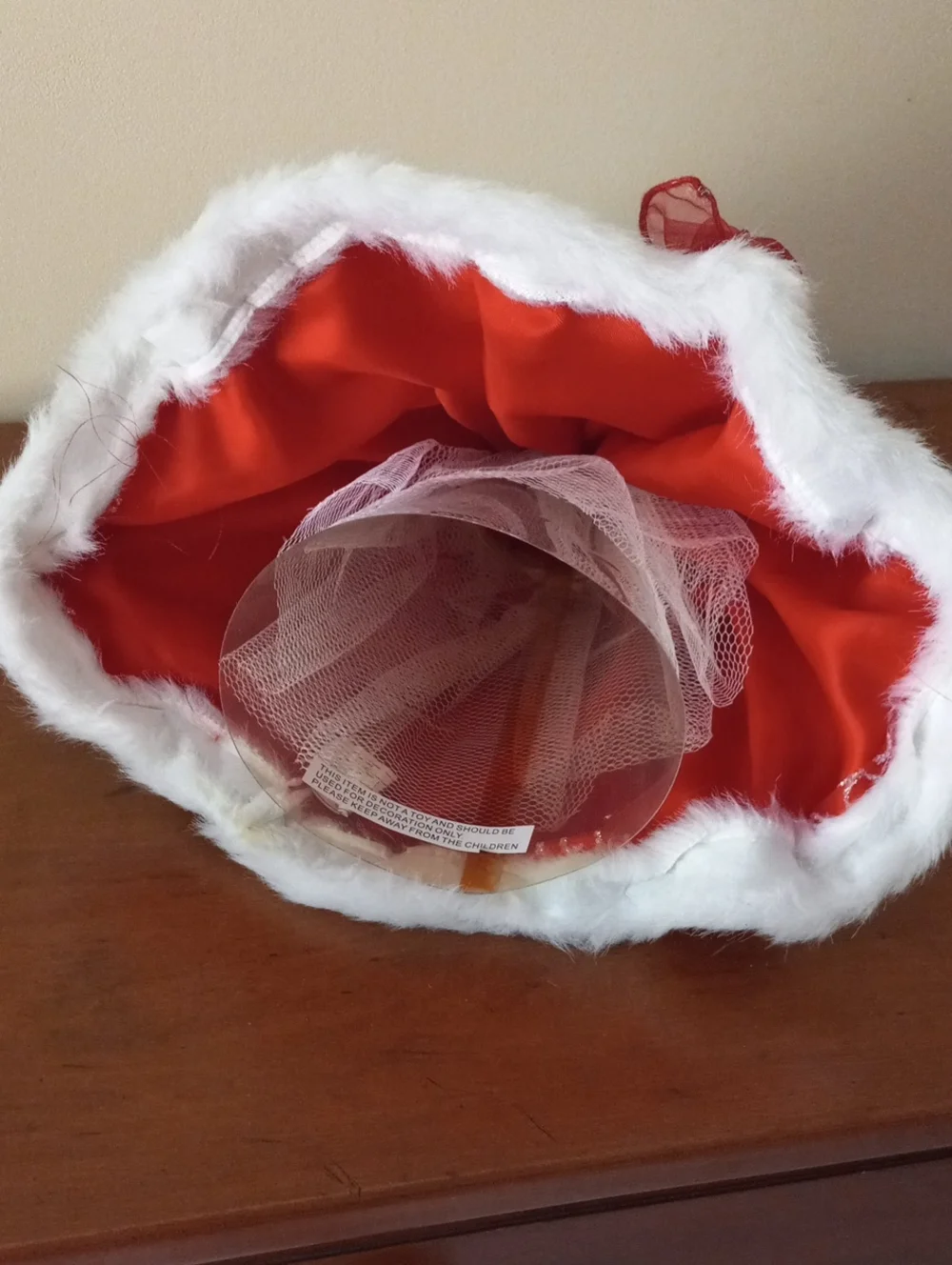 Red and White Angel Tree Topper - Sparkle Swirl Dress